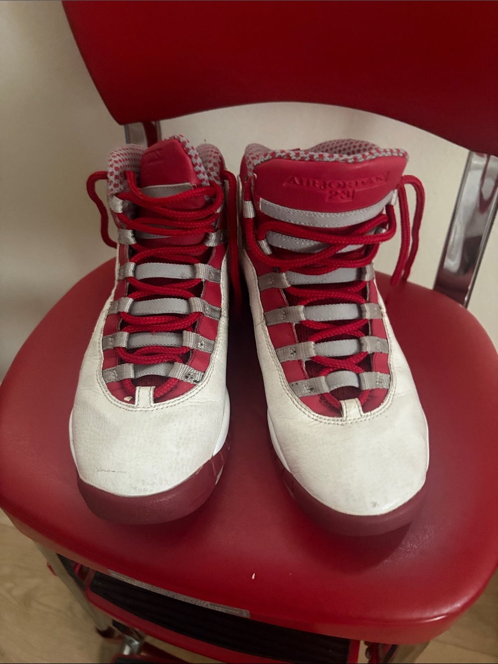 Jordan 10 Red White High-Top Sneakers size 6